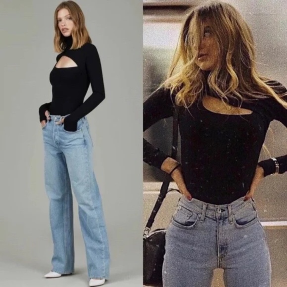 ALIX NYC Black Long Sleeve Cutout Bodysuit - Picture 11 of 16